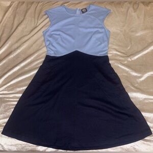 Vince Camuto Light Blue and Black Midi Dress